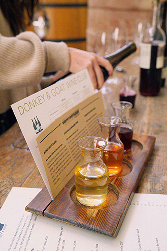 Flight of Donkey & Goat wines