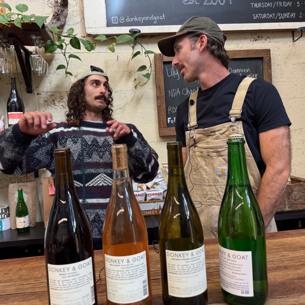 Michael McCullough talking wine at the tasting room bar